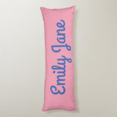 Niedliches Skript Rosa Blauer Personalisierter Nam Seitenschläferkissen (Rückseite (Vertikal))