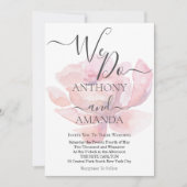 Niedliches Skript-Rose-Overlay Einladung (Vorderseite)