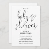 Niedliches Skriptgeschlecht neutral in einer Babyd Einladung (Vorne/Hinten)