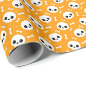Niedliches Skull & Bones Halloween-Muster Geschenkpapier (Rolleneckpunkt)