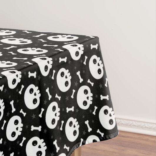 Niedliches Skull & Bones Halloween-Muster Tischdecke (Beispiel)