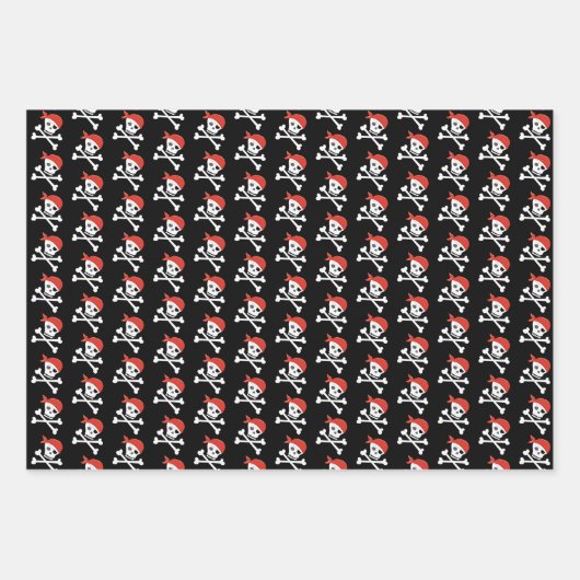 Niedliches Skull und Crossbones Pattern Pirate The Geschenkpapier Set (Vorderseite 2)