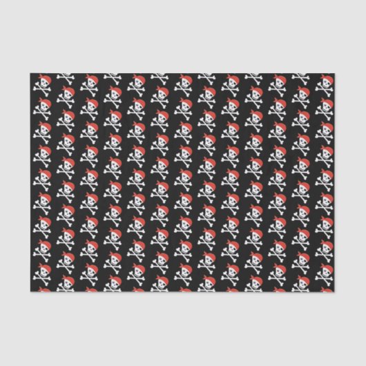 Niedliches Skull und Crossbones Pattern Pirate The Seidenpapier (Vorderseite)