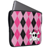 Niedliches Skully und Raute Laptopschutzhülle (Vorne Rechts)