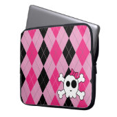 Niedliches Skully und Raute Laptopschutzhülle (Vorderseite Links)
