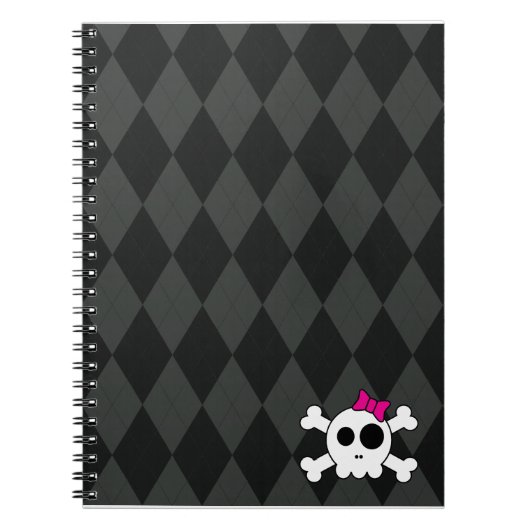 Niedliches Skully und Raute Notizblock (Vorderseite)