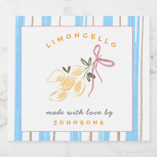 Niedliches skurriles Limoncello  Alkoholflaschenetikett