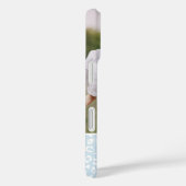 Niedliches Sky Blue Leopard Print Monogram & Foto Case-Mate iPhone Hülle (Rückseite / Rechts)