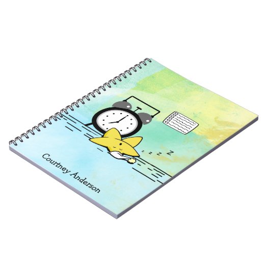 Niedliches Sleeping Star Personalisiertes Notebook Notizblock (Linke Seite)