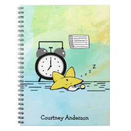 Niedliches Sleeping Star Personalisiertes Notebook Notizblock