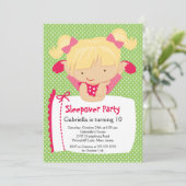 NIEDLICHES Sleepover-Geburtstags-Party Inviation Einladung (Stehend Vorderseite)