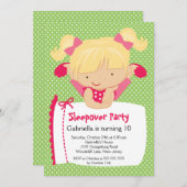 NIEDLICHES Sleepover-Geburtstags-Party Inviation Einladung (Vorne/Hinten)