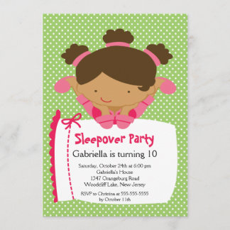 NIEDLICHES Sleepover-Geburtstags-Party Inviation Einladung