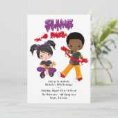 Niedliches Slime Party Geburtstag Einladung (Stehend Vorderseite)