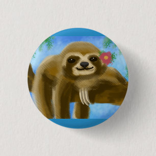 Niedliches Sloth-Abzeichen Button