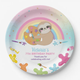 Niedliches Sloth Art Craft Party Rainbow Geburtsta Pappteller
