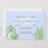 Niedliches Sloth Baby Blue Drive mit Babydusche Einladung (Rückseite)