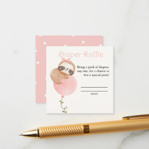 Niedliches Sloth Baby Girl Babydusche Windelwanne Begleitkarte