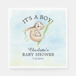 Niedliches Sloth Boy Babyduschpapier Napkins Serviette