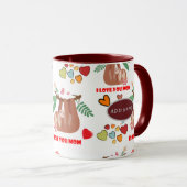 Niedliches Sloth Brown Muster I Liebe Ihr Mama Her Tasse (VorderseiteRechts)