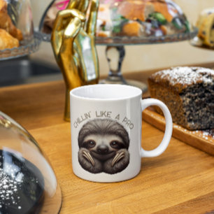 Niedliches Sloth Chillin wie ein Pro Kaffeetasse