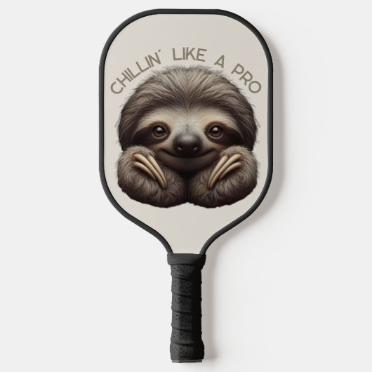 Niedliches Sloth Chillin wie ein Pro Pickleball Schläger (Vorderseite)