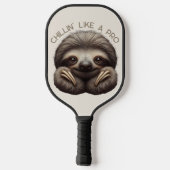Niedliches Sloth Chillin wie ein Pro Pickleball Schläger (Rückseite)