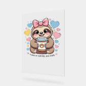 Niedliches Sloth Coffee Lover Shirt - Von Co gespe Acrylschild (Winkel)