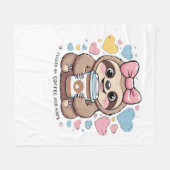 Niedliches Sloth Coffee Lover Shirt - Von Co gespe Fleecedecke (Vorderseite (Horizontal))