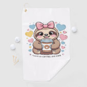 Niedliches Sloth Coffee Lover Shirt - Von Co gespe Golfhandtuch (Insitu)