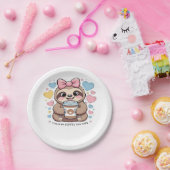 Niedliches Sloth Coffee Lover Shirt - Von Co gespe Pappteller (Party)