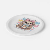 Niedliches Sloth Coffee Lover Shirt - Von Co gespe Pappteller (Schrägansicht)