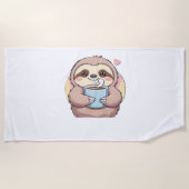 Niedliches Sloth Coffee Lover Shirt - Von Co gespe Strandtuch (Vorderseite)