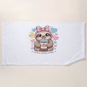 Niedliches Sloth Coffee Lover Shirt - Von Co gespe Strandtuch (Vorderseite)