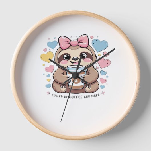 Niedliches Sloth Coffee Lover Shirt - Von Co gespe Uhr (Vorderseite)