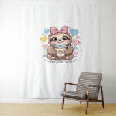 Niedliches Sloth Coffee Lover Shirt - Von Co gespe Wandteppich (Beispiel)