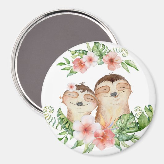 Niedliches Sloth Couple Magnet (Vorderseite/Rückseite)