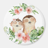 Niedliches Sloth Couple Magnet (Vorne)