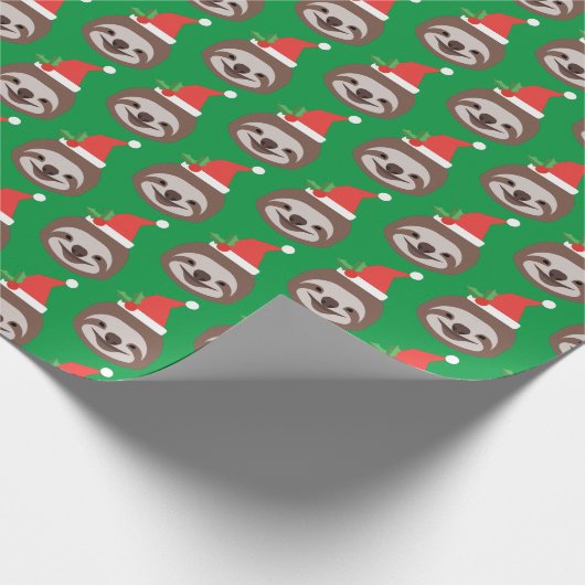 Niedliches Sloth Face Tragen Weihnachtsmannmütze M Geschenkpapier (Ecke)