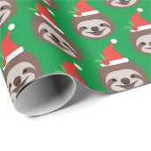 Niedliches Sloth Face Tragen Weihnachtsmannmütze M Geschenkpapier (Rolleneckpunkt)