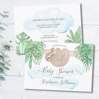 Niedliches Sloth Gender Neutral Baby Shower Einlad