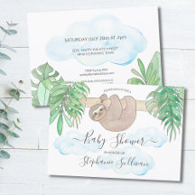 Niedliches Sloth Gender Neutral Baby Shower Einlad