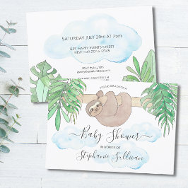 Niedliches Sloth Gender Neutral Baby Shower Einlad Einladung