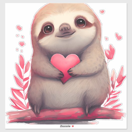 Niedliches Sloth-Geschenk für Liebhaber von Sloth Aufkleber (Blatt)