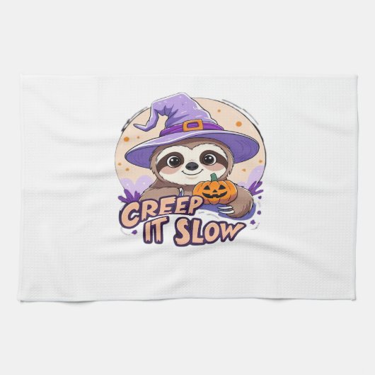 Niedliches Sloth Halloween Shirt � Funny Creep It  Geschirrtuch (Horizontal)
