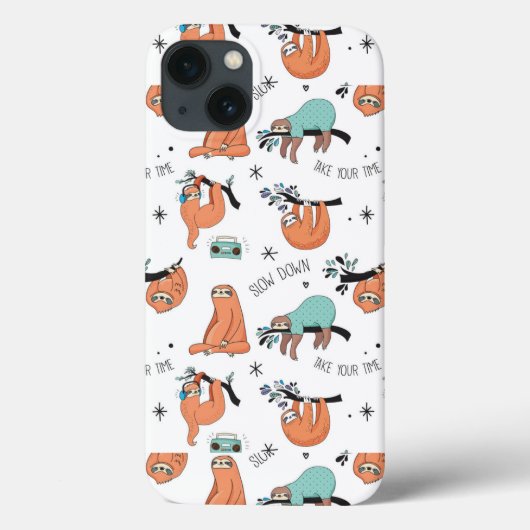 Niedliches Sloth-Muster Case-Mate iPhone Hülle (Rückseite)