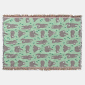 Niedliches Sloth-Muster Decke (Vorderseite)