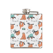 Niedliches Sloth-Muster Flachmann (Rückseite)