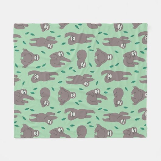 Niedliches Sloth-Muster Fleecedecke (Vorderseite (Horizontal))