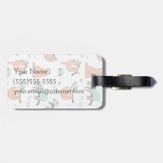 Niedliches Sloth-Muster Gepäckanhänger (Rückseite horizontal)